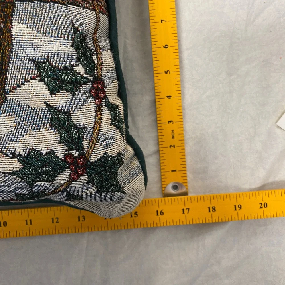 Vintage Christmas Snowman Tapestry Throw Pillow 15x15 Winter Cabin Holiday Decor